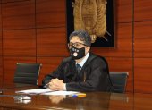 Diligencia. El juez Marco Rodríguez anunció la resolución para siete procesados por el caso de delincuencia organizada