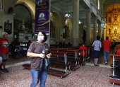 Misa.- En la iglesia católica se mantiene el aforo reducido, para evitar el riesgo de contagio a coronavirus.