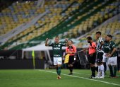 Breno Lopes luego de marcar el tanto que le dio la Copa Libertadores a Palmeiras.