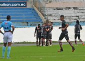 Los jugadores de Mushuc Runa celebraron en el estadio Modelo Alberto Spencer.