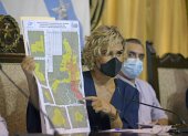 La alcaldesa Cynthia Viteri mostró los sectores de la ciudad en donde se realizaría la vacunación.