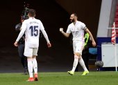 El delantero francés, Karim Benzema, puso la igualdad en el derbi de Madrid.
