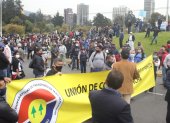 Los transportistas cumplieron una marcha pacífica en Quito.