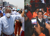 Guillermo Lasso, en Guayaquil, al pie del río Guayas. Andrés Arauz, en Quito, tras recorrer las principales avenidas.
