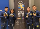 Medallistas. Morocho (i), Gavidia, García y Preciado subieron al podio en México.