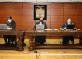 Tribunal. Los miembros del tribunal suspendieron la diligencia y se reinstalará el jueves a las 12:30.