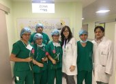Ximena Garzón, anunciada como futura ministra de Salud, en una foto de febrero pasado con colegas, con ocasión del Día del Médico.