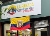 Lilibeth en la inauguración de su tienda "La Parada Ecuatoriana" en New Jersy.