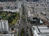 Fotografías tomadas desde un dron de calles vacías, el 16 de mayo de 2021, en el último fin de semana de confinamiento masivo en 16 de las 24 provincias de Ecuado.