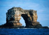El llamado Arco de Darwin es una piedra natural que en algún momento formó parte de la isla del mismo nombre, a la que no hay como visitar por tierra, por norma de protección de la biodiversidad del archipiélago ecuatoriano.