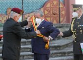 Ceremonia. En el Ministerio de Defensa se realizó una ceremonia de agradecimiento al ministro Oswaldo Jarrín.