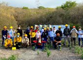 Los brigadistas durante el curso que recibieron en Montecristi en estos días para especializarse en manejo de fuego.