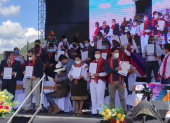 El acto se desarrolló en Chimborazo. Marlon Santi traslado parte de la responsabilidad del crecimiento del movimiento a sus legisladores.
