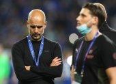 Pep Guardiola y su lamento tras la premiación de la Champions League. No pudo ser campeón con el Manchester City