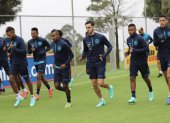 La selección ecuatoriana entrenó ayer previo a su viaje hacia Brasil.