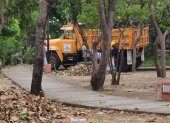 Trabajo. La atención se dio en los parques de las manzanas 101 y 105.