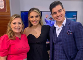Con Katiuska Peralta, quien estuvo invitada a "Noticias de la mañana".
