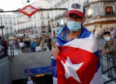 En Madrid hubo una marcha en contra del "castrismo" en Cuba.