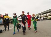 Destacados. Santiago Saab, Nicolás Peribonio, Hoover Ochoa y Alejandro Taleb, figuras del karting nacional.