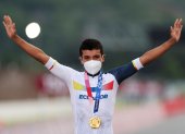 Richard Carapaz, con la medalla de oro en los Juegos de Tokio.