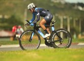 La ciclista riobambeña fue tercera en la prueba contrarreloj.