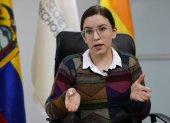 La secretaria de Derechos Humanos de Ecuador, Bernarda Ordóñez, habla en una entrevista con EFE hoy, en Quito (Ecuador).