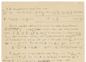 Vista de una de las 54 páginas de un documento manuscrito de Albert Einstein con el que intentaba probar su teoría general de la relatividad, y que será subastado el próximo 23 de noviembre en París.