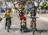 Actividad. Patinadores y ciclistas recorrieron dos avenidas del norte de Guayaquil.