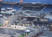 Así luce el Santiago Bernabéu, cuando faltan días para que los aficionados retornen a sus graderíos.