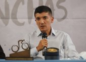 Richard Carapaz en rueda de prensa.