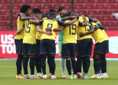 Jugadores de la selección de fútbol de Ecuador. Fotografía de archivo.