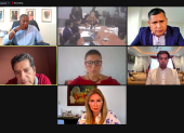 La mesa legislativa sesión de manera virtual.