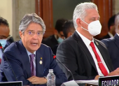 México. Guillermo Lasso, junto con el presidente de Cuba, Miguel Díaz-Canel, en la VI Cumbre de la Celac.