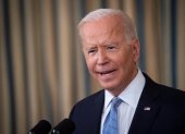 El presidente de Estados Unidos, Joe Biden, fue registrado este viernes, durante una intervención en la Casa Blanca, en Washington DC (EE.UU.).