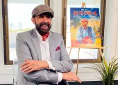 Imagen de archivo del artista dominicano Juan Luis Guerra posa durante una rueda de prensa sobre el lanzamiento del documental ""Entre el mar y las palmeras".