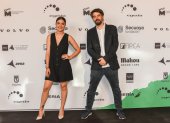Paulina Gaitán, protagonista de "Código implacable", y Mariano Baselga, el cocreador, durante la presentación de la serie mexicana.