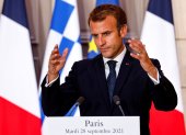 El presidente de Francia, Emmanuel Macron, pidió a los europeos asumir su propia protección.
LUDOVIC MARIN / EFE