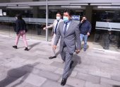 Diligencia. Jorge Yunda acudió ayer al Complejo Judicial norte de Quito para la instalación de la audiencia.