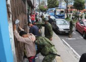 Operaciones. Militares durante las operaciones de control en el sur de Quito.
