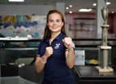 Valeria Echever, karateca ecuatoriana, logró el cetro panamericano en Uruguay.