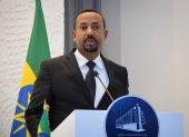 El primer ministro etíope, Abiy Ahmed, durante una conferencia de prensa.