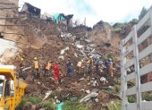 El deslizamiento de tierra causado por las intensas lluvias azota al departamento colombiano de Nariño.