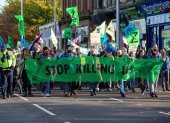Manifestación de activistas de Extinction Rebellion (ER) este jueves en Glasgow con motivo de la COP26.