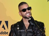 BUDAPEST, HUNGARY - NOVEMBER 14: Maluma attends the MTV EMAs 2021 at the Papp Laszlo Budapest Sports Arena on November 14, 2021 in Budapest, Hungary. (Photo by Kate Green/Getty Images for MTV)