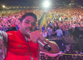 Jerry Rivera durante su concierto en Daule.
