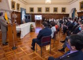 Categoría. El 3 de diciembre el canciller Montalvo presidió el acto de ascenso de un grupo de diplomáticos.