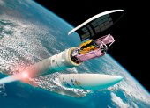 Impresión artística del telescopio espacial James Webb.