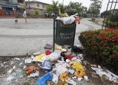 Mucho Lote 1. Hasta hace una semana, el parque lineal lucía así por la acumulación de basura que genera la aparición de moscas, roedores.