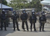 Fuerzas Armadas ecuatorianas, en conjunto con miembros de la Policía, en un operativo en la penitenciaria del litoral, en Guayaquil (Ecuador).