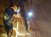 Minas. Los técnicos ingresaron con equipos topográficos al subsuelo de Zaruma.